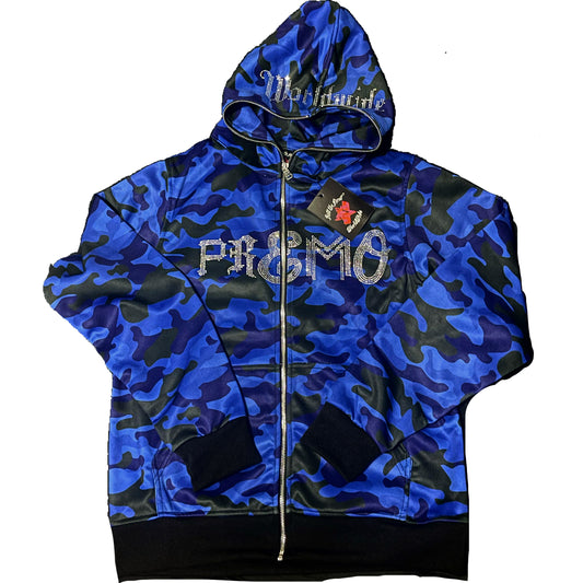 “BLU” CAMO FULL ZIP HOODIE